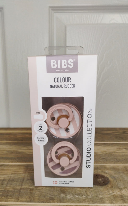 BIBS Pacifier Studio Colour (Size 1, Size 2) (Blush/Pink, Blue)