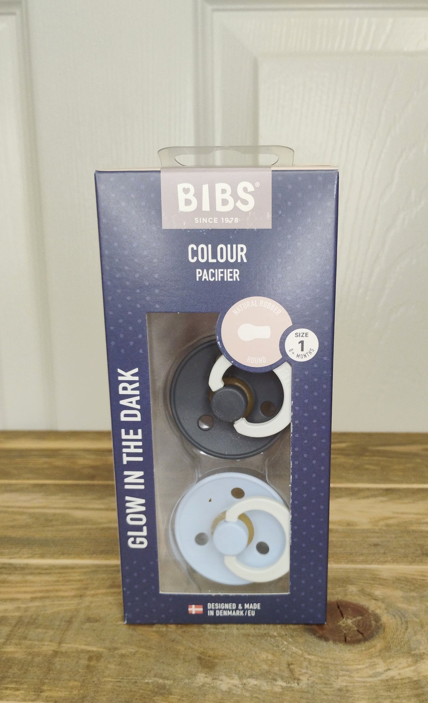 BIBS Glow in the Dark Pacifiers (Size 1, Size 2) (Blue, Sage)
