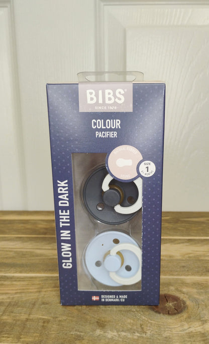 BIBS Glow in the Dark Pacifiers (Size 1, Size 2) (Blue, Sage)