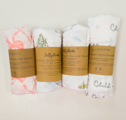 LollyBanks Muslin Swaddle Blankets