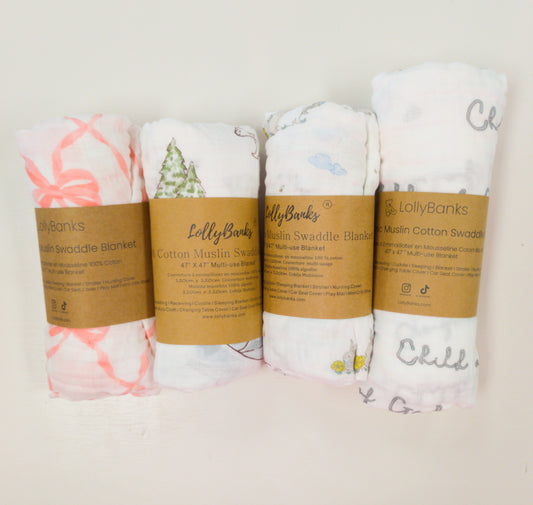 LollyBanks Muslin Swaddle Blankets
