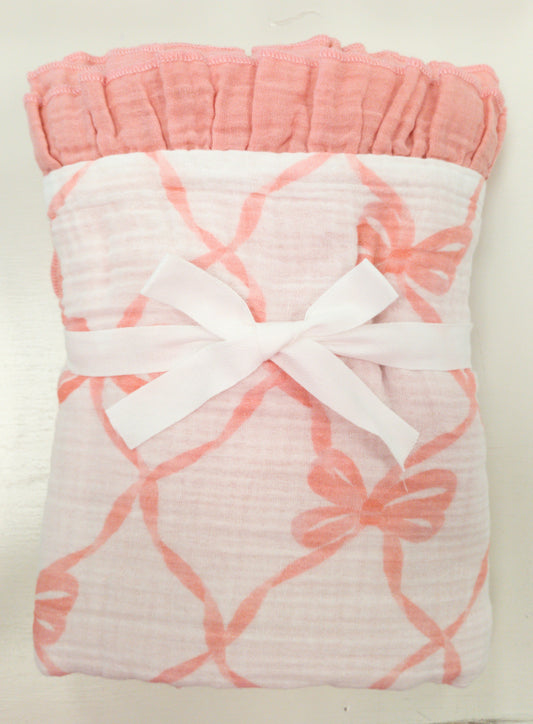 LollyBanks Beautiful Bows Ruffle Quilt