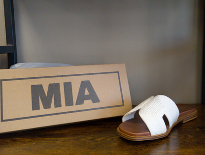 Mia Women's White Woven Sandals
