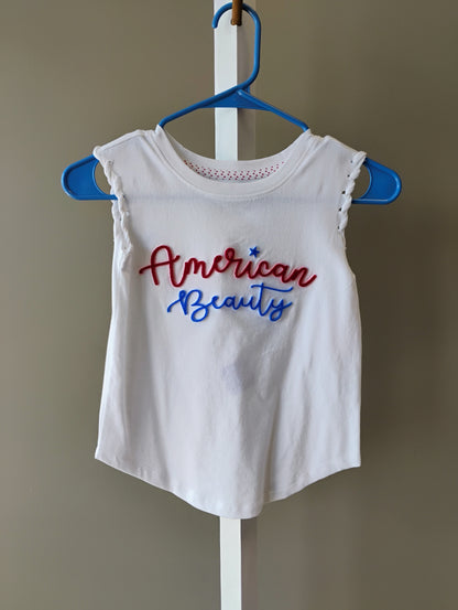 MEMORIAL SALE Paper Flower AMERICA YALL Tees (White or  Pink)