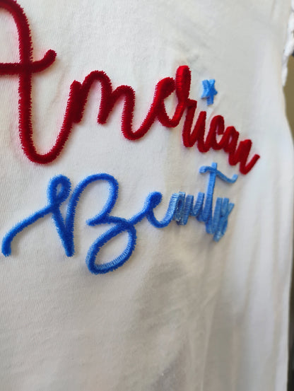MEMORIAL SALE Paper Flower AMERICA YALL Tees (White or  Pink)