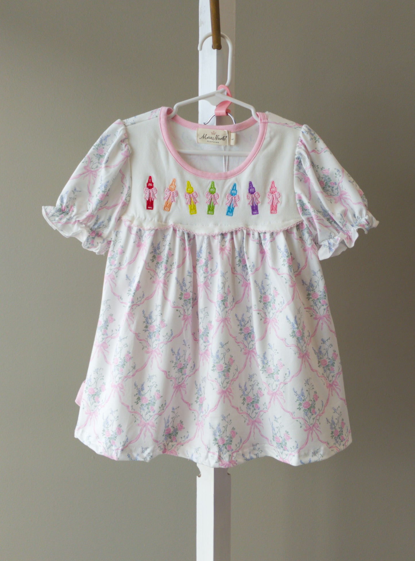 Faire Creative Days Crayon Embroidered Ruffle Short Set