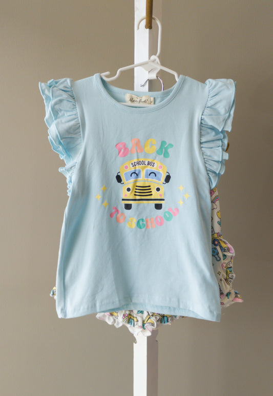 Faire Back To School Bus Ruffle Outfit