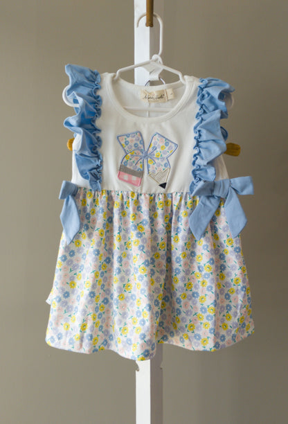 Faire Ruffle Floral Bow Pencil Short Set