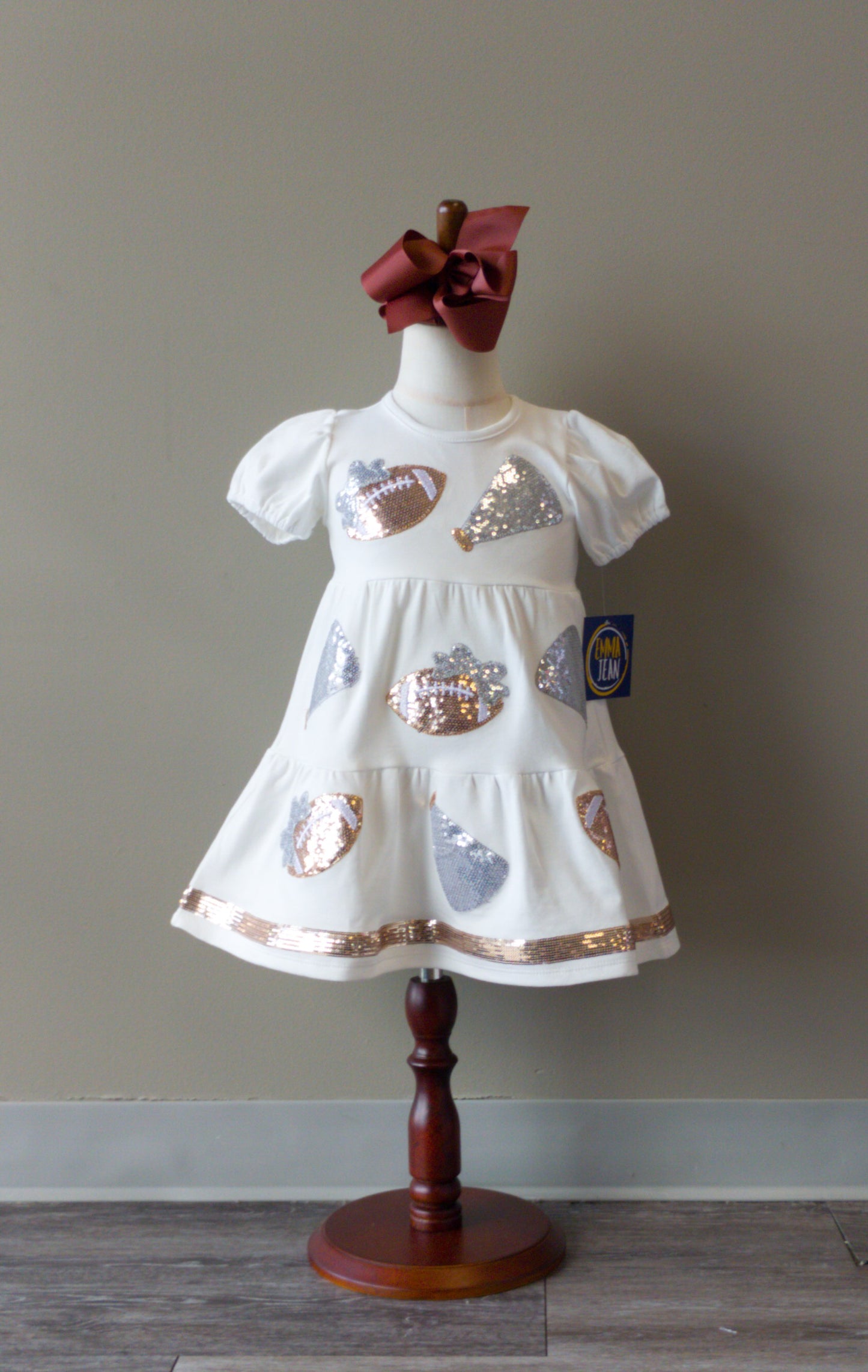 Emma Jean Cheer Sparkle Applique Dress