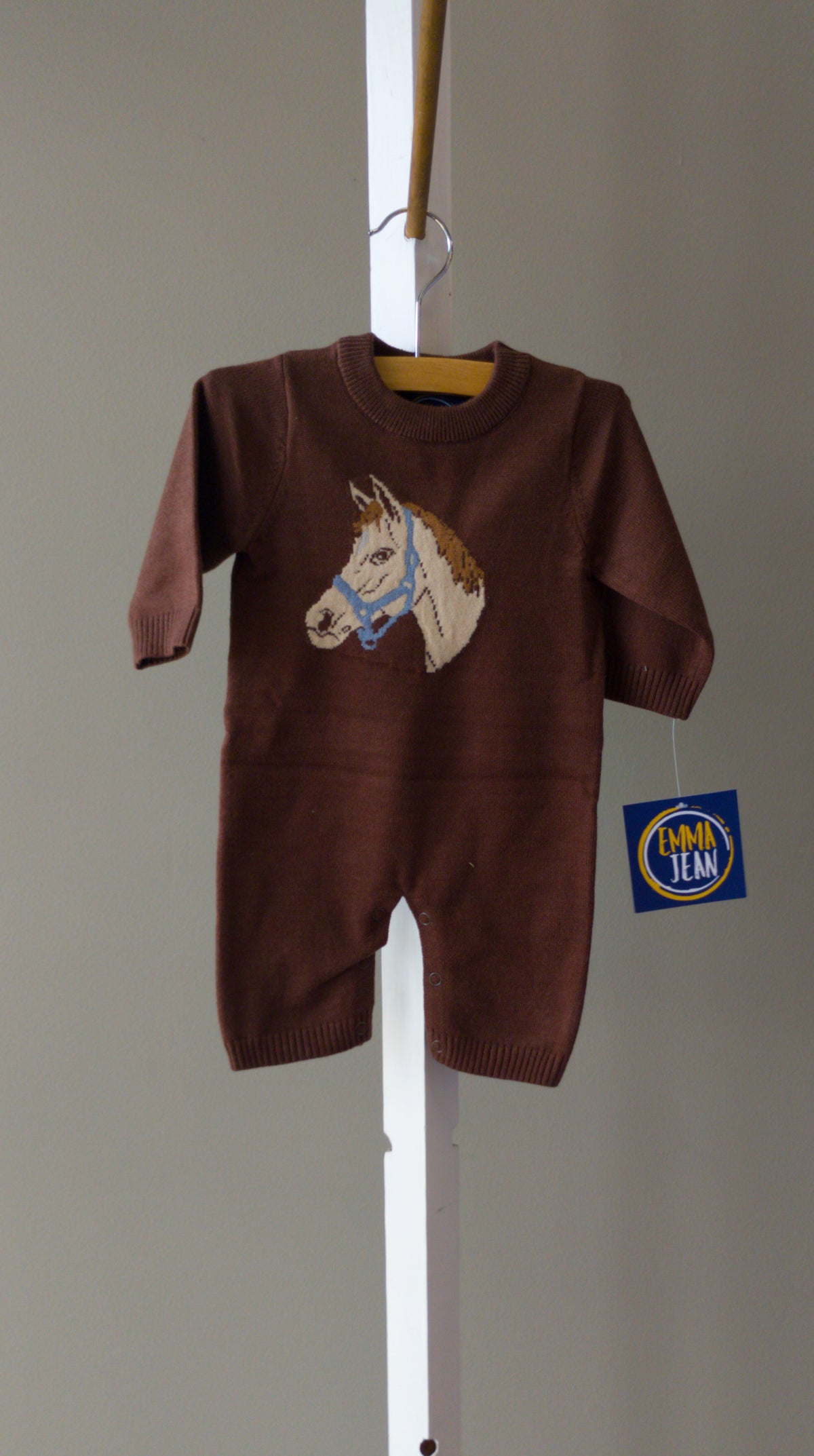 Emma Jean Horse Sweater Romper