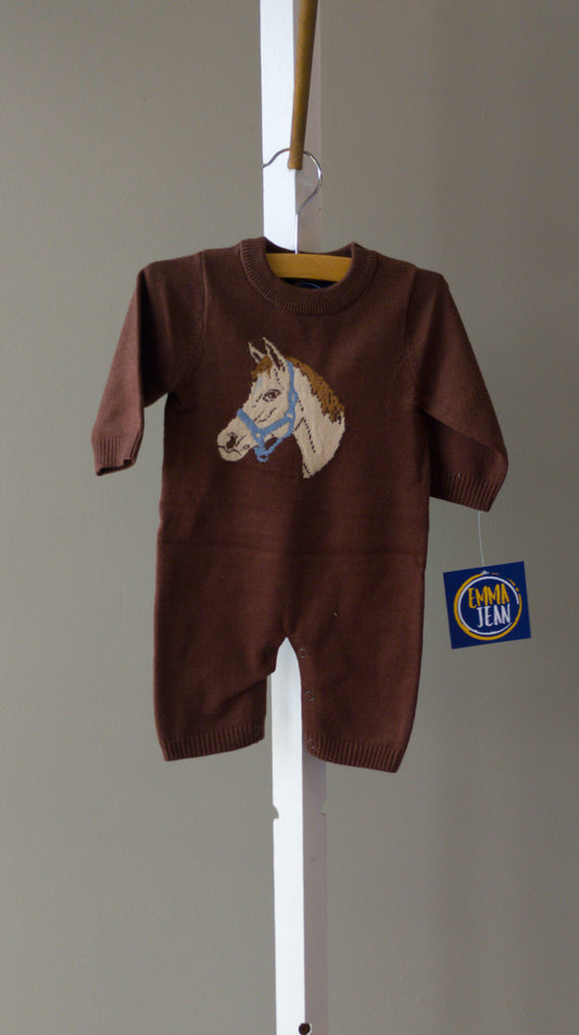 Emma Jean Horse Sweater Romper