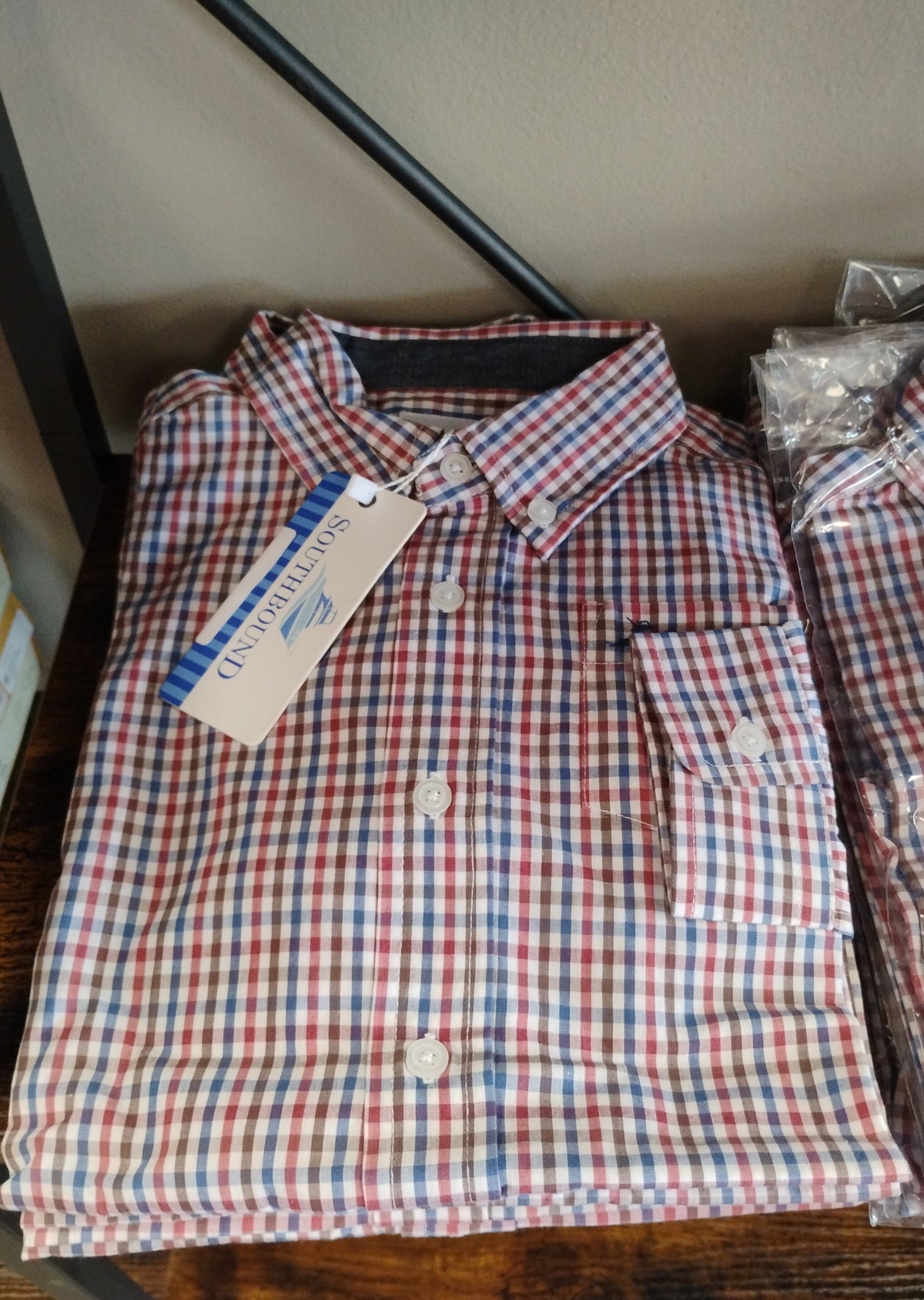 Southbound Youth LS Dress Shirts (Elm, Blue/Brown/Red)