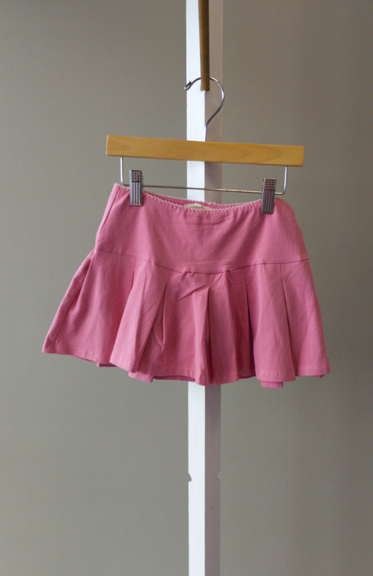 Paper Flower Orchid Smoke Pleated Skirt