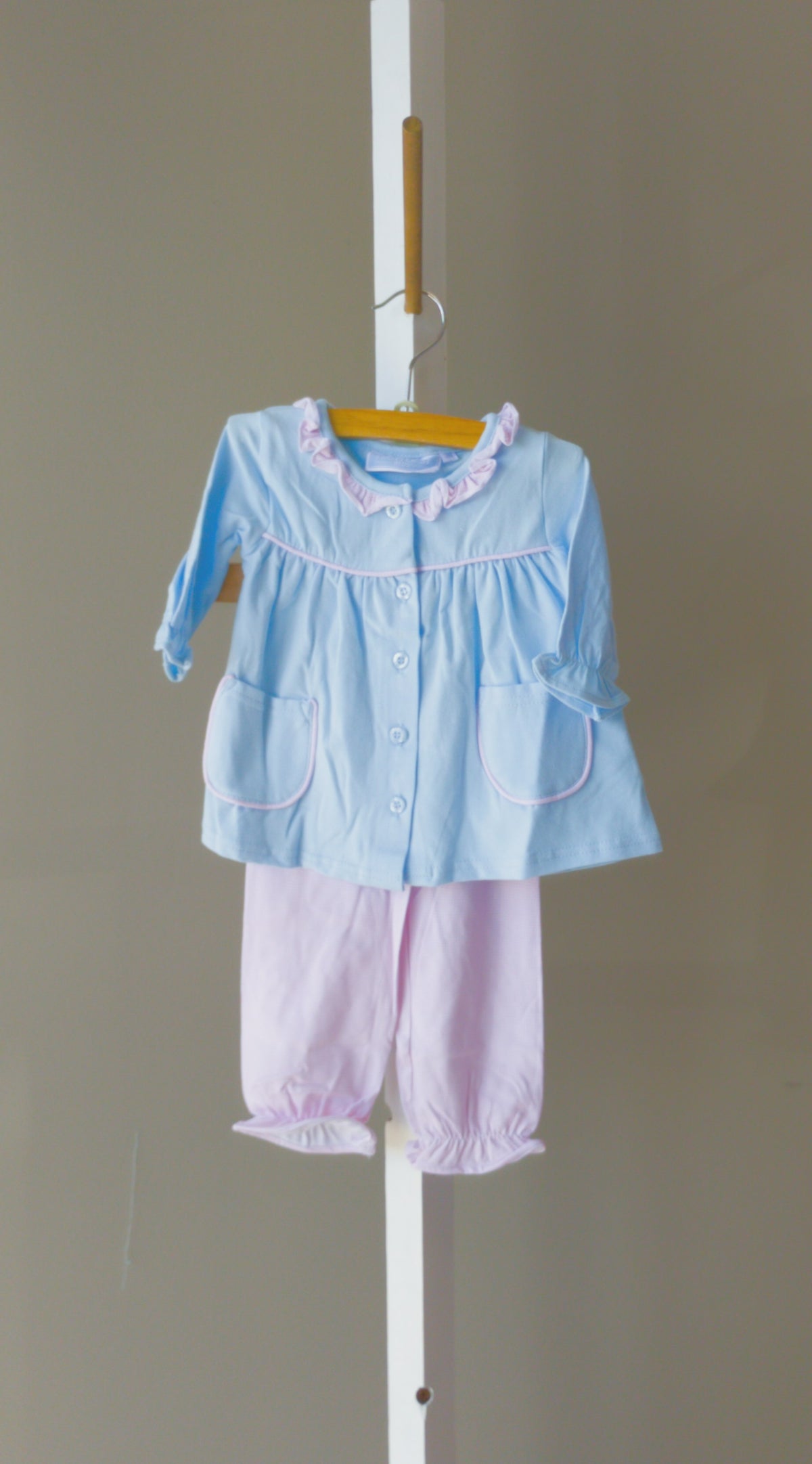 Trotter St. Amelia Bloomer Pant Set - Lt. Pink/Blue