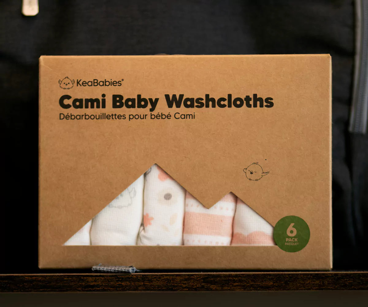 Keababy 6Pk Organic Baby Wash Cloth Sweet Charm