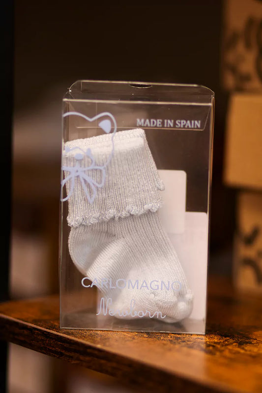 Beyond Creations Scottish Yarn Newborn Socks - White