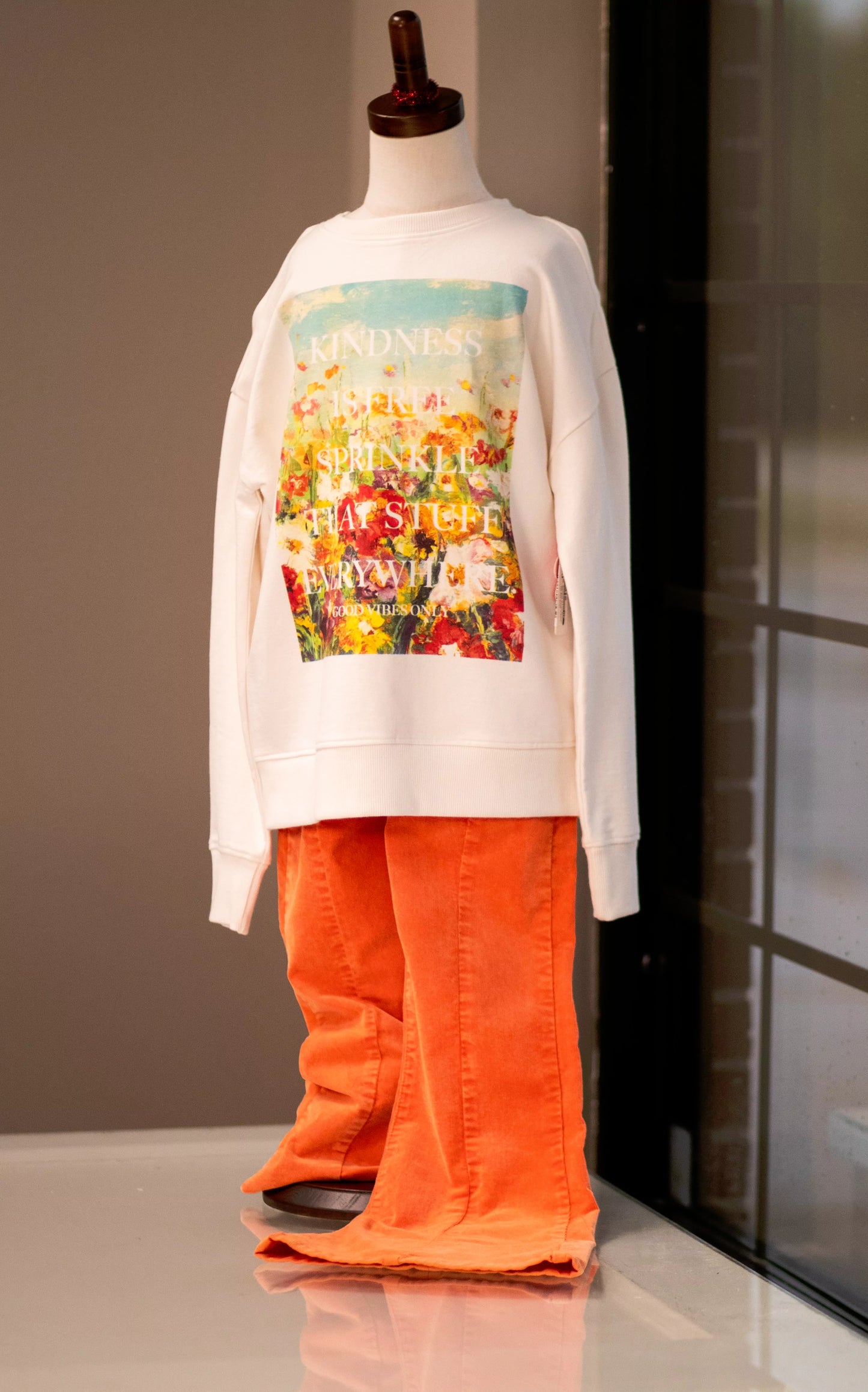 Paper Flower Kindness is Free Sprinkle That Stuff Floral Graphic Tee