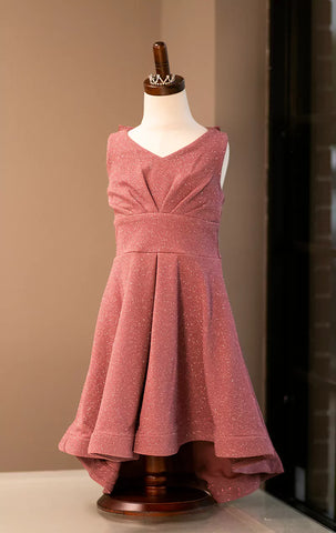 Bonnie Jean Mauve Glitter Dress with Bow