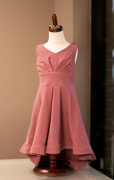 Bonnie Jean Mauve Glitter Dress with Bow