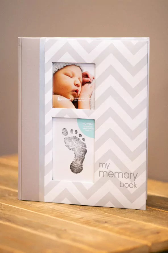 Pearhead Chevron Baby Book and Clean-touch ink Pad Kit