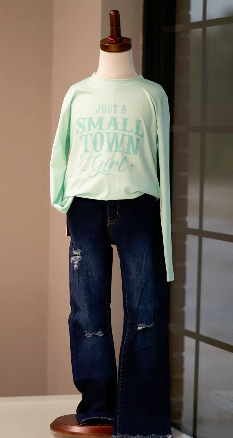 Toby Girl Distressed Flare Jeans