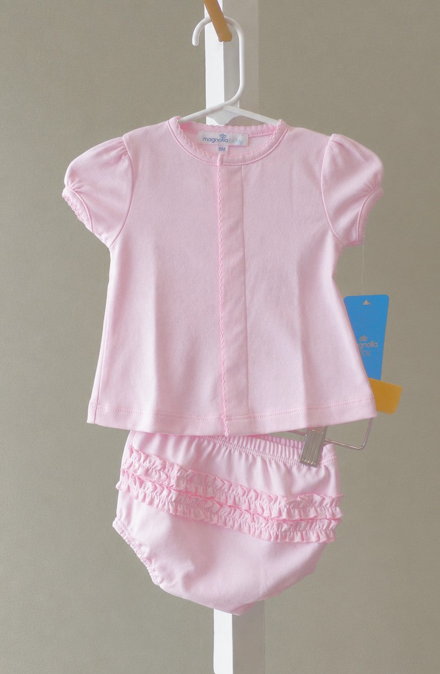 Magnolia Baby Essentials Pink Ruffle Diaper Cover Set