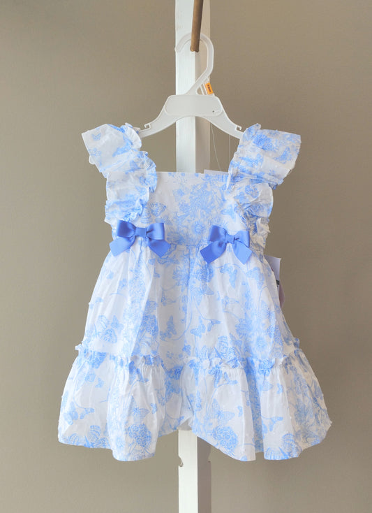 Bonnie Jean Blue Butterfly Sundress w/headband